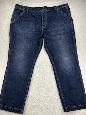 J Peterman Jeans Mens 48x33 Regular Fit Med Wash Casual Denim